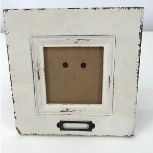 Drexel Heritage Distressed White Wood Square Picture Frame 3x3 Farmhouse Rustic‎